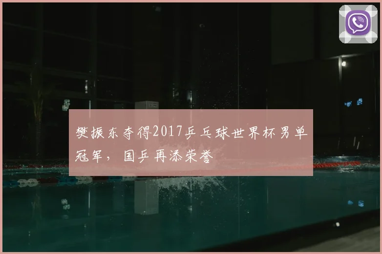 樊振东夺得2017乒乓球世界杯男单冠军,国乒再添荣誉